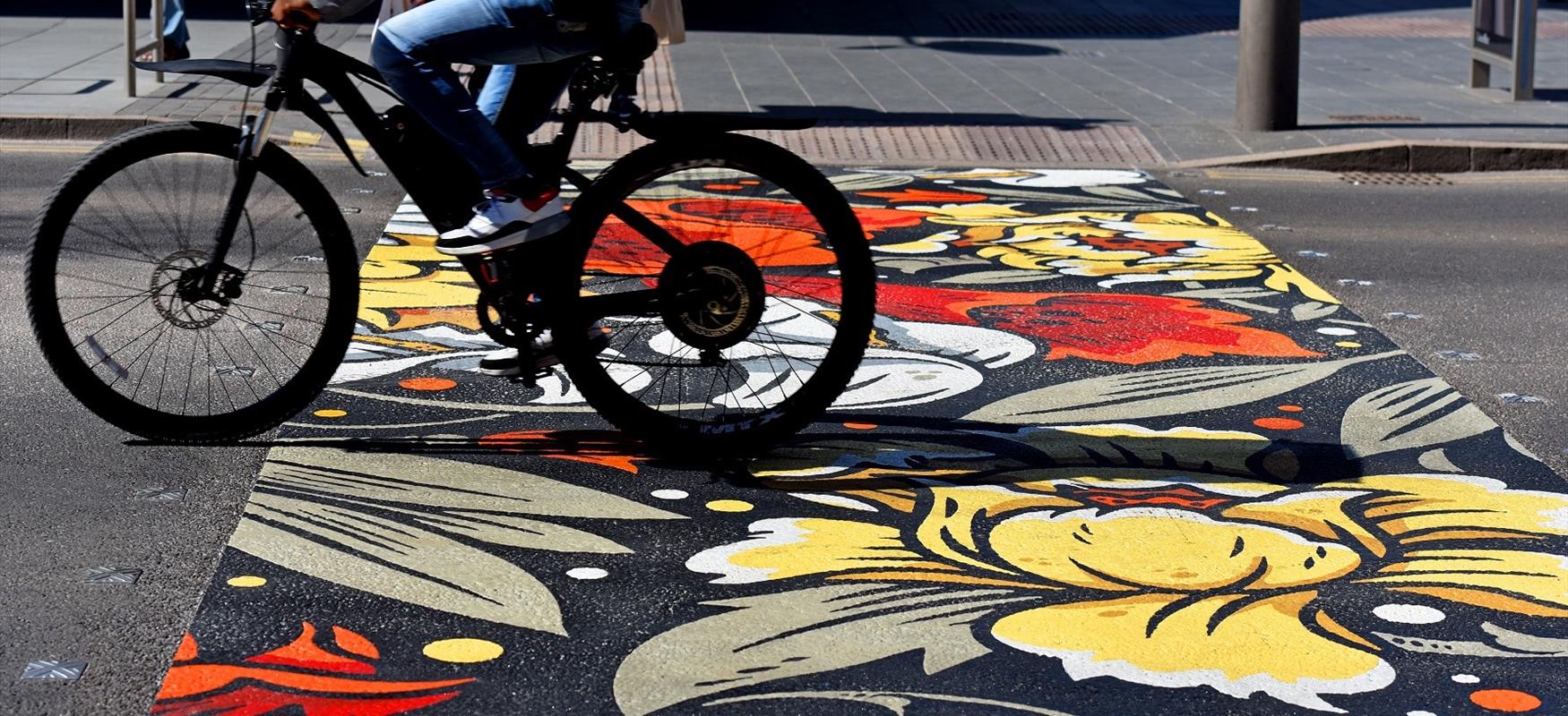 Leicester City Street Art on Pedestrian Crossing