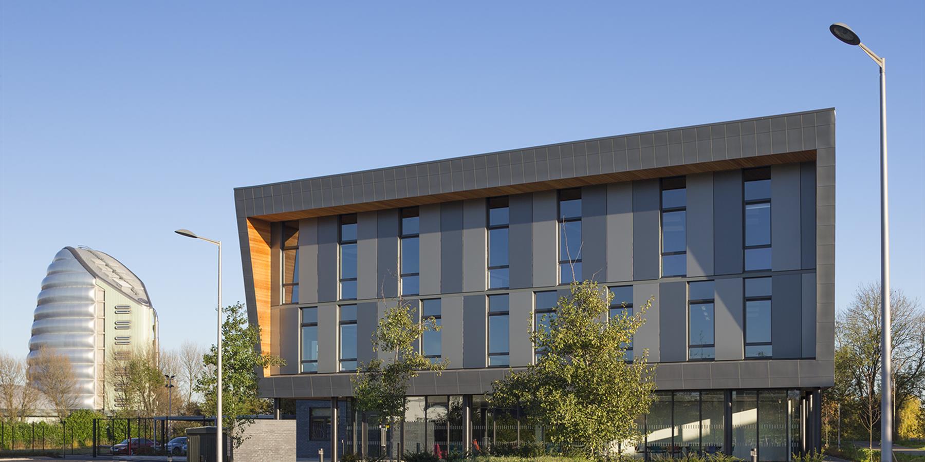 Dock front exterior with National Space Centre